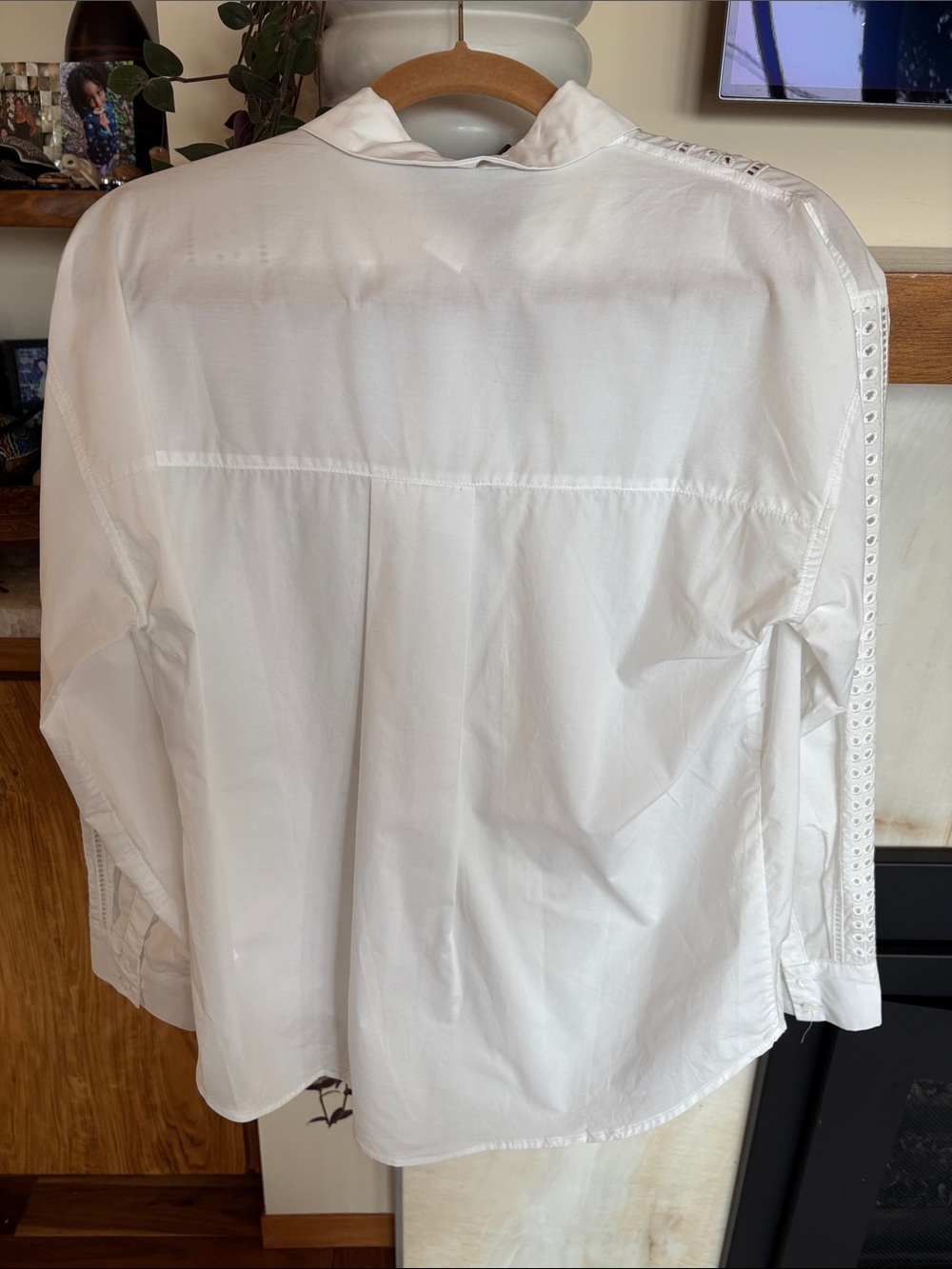 English Factory White Eyelet-Trim Button Down Shirt - Picture 8 of 8